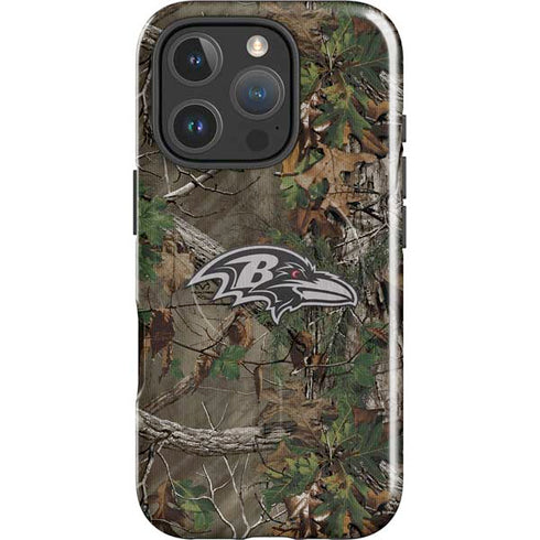 NFL Baltimore Ravens Realtree Xtra Green Camo iPhone 16 Pro Magsafe Impact Case
